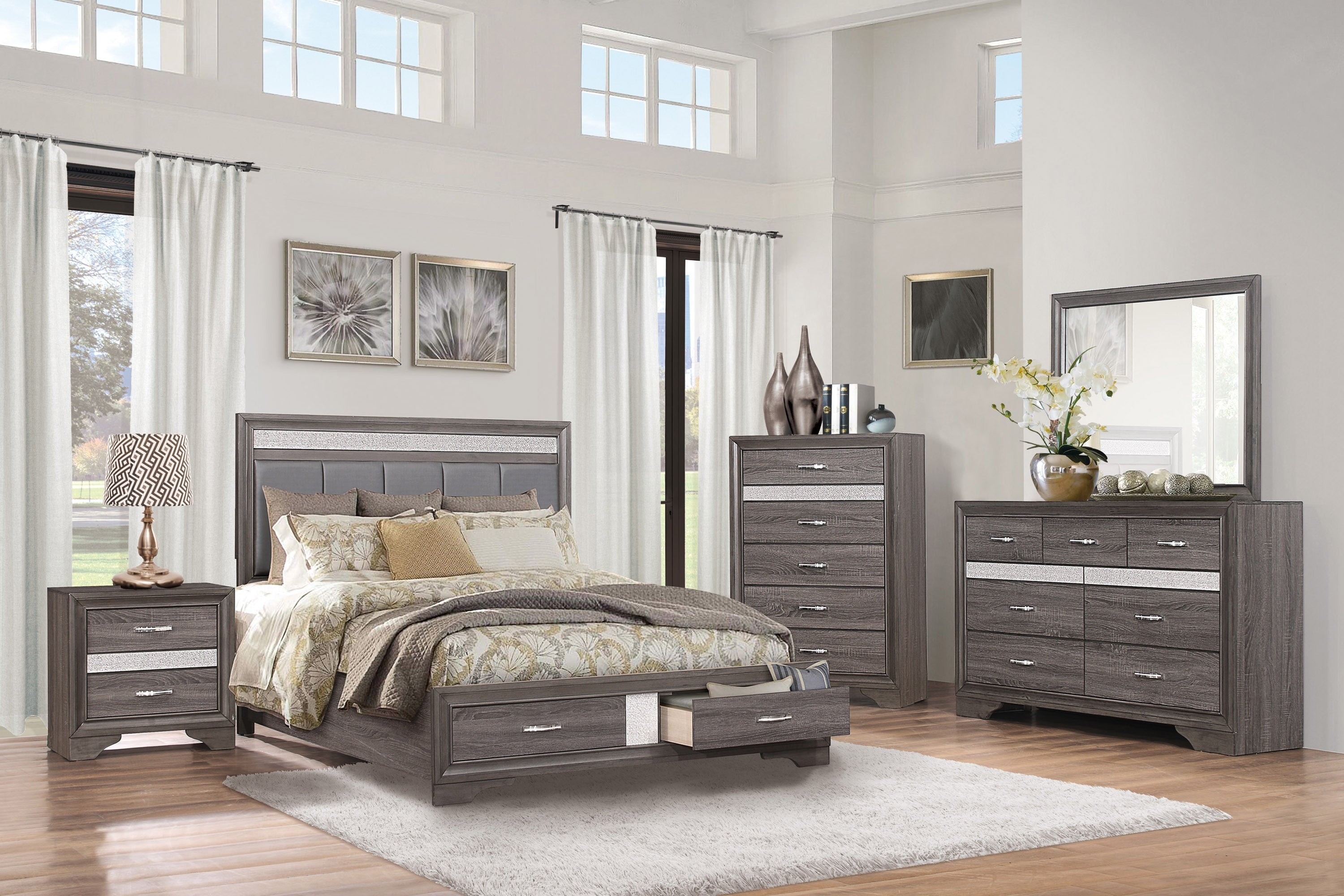 Luster Gray Dresser - 1505-5 - Bien Home Furniture &amp; Electronics