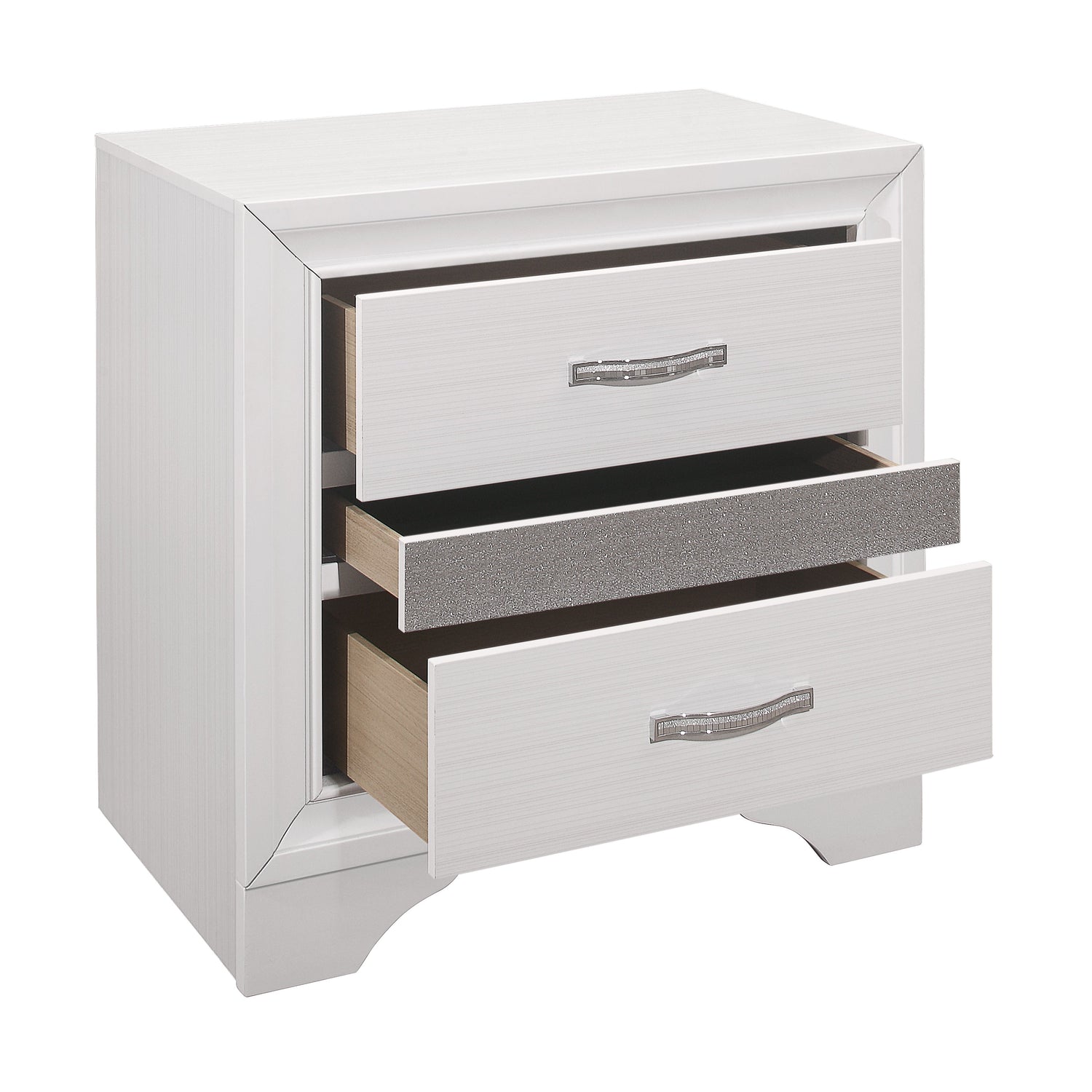 Luster White Night Stand - 1505W-4 - Bien Home Furniture & Electronics