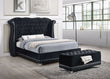 Luxor Black Velvet King Platform Bed - Luxor - Black King - Bien Home Furniture & Electronics