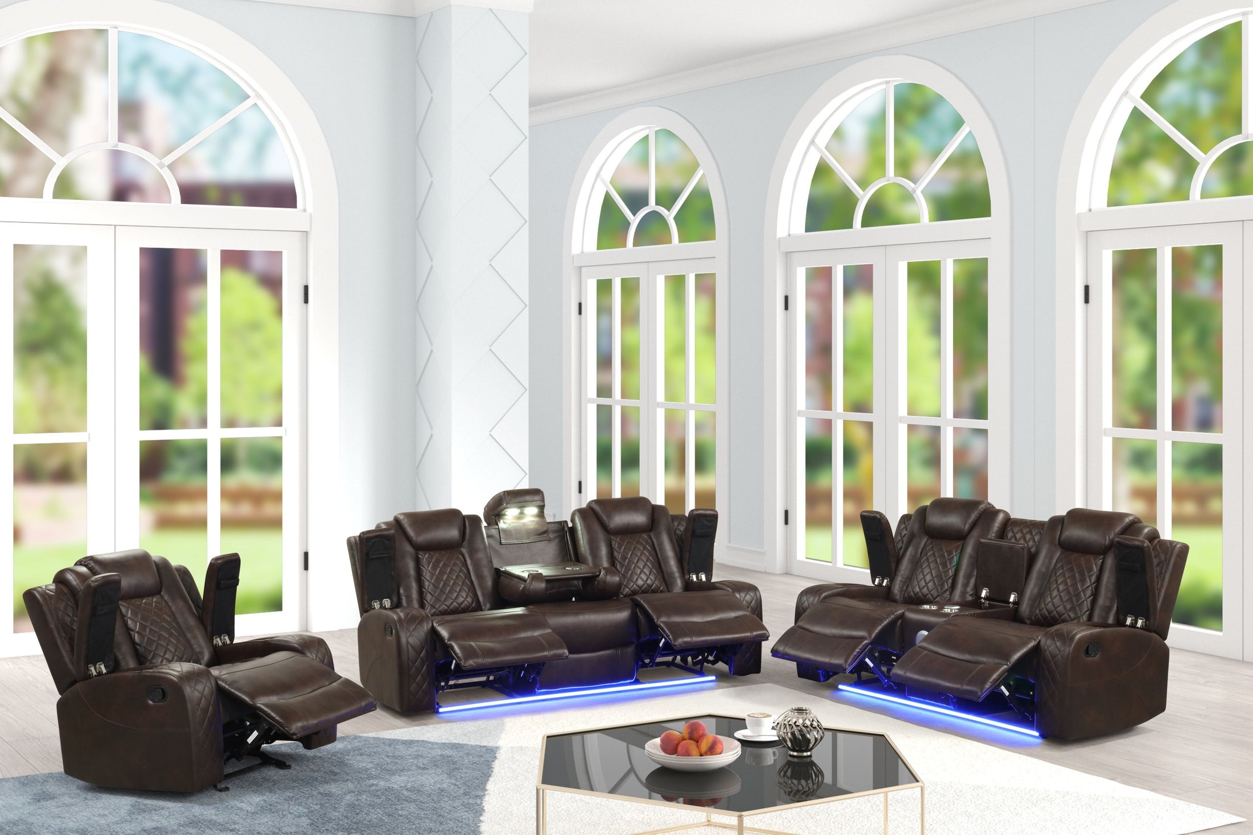 Luz Brown - 3PC Reclining Set - Luz Brown - Bien Home Furniture & Electronics