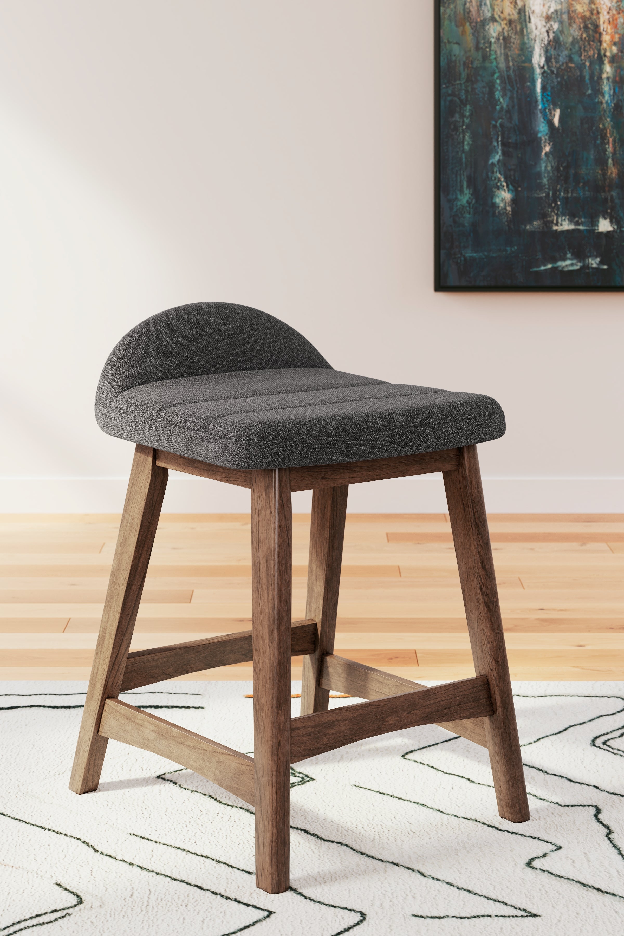 Lyncott Charcoal/Brown Counter Height Barstool, Set of 2 - D615-224 - Bien Home Furniture & Electronics