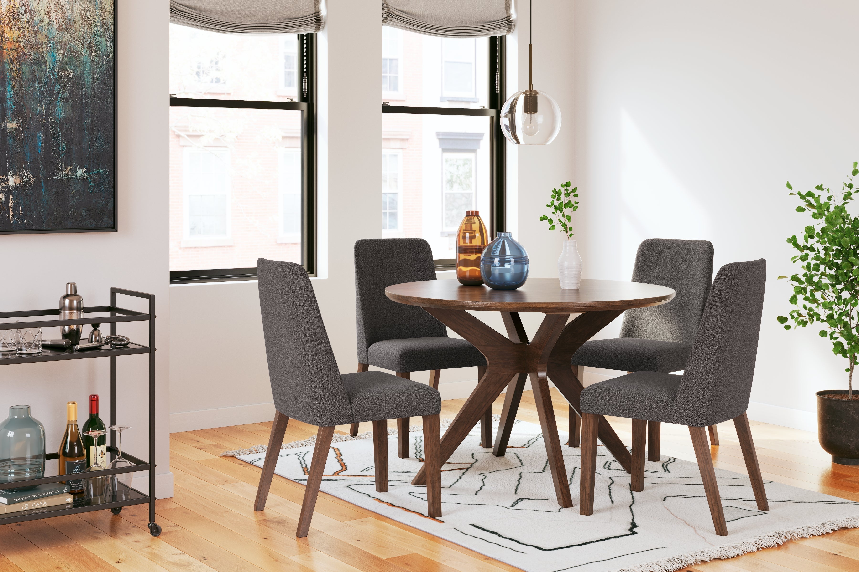 Lyncott Charcoal/Brown Dining Chair, Set of 2 - D615-02 - Bien Home Furniture & Electronics
