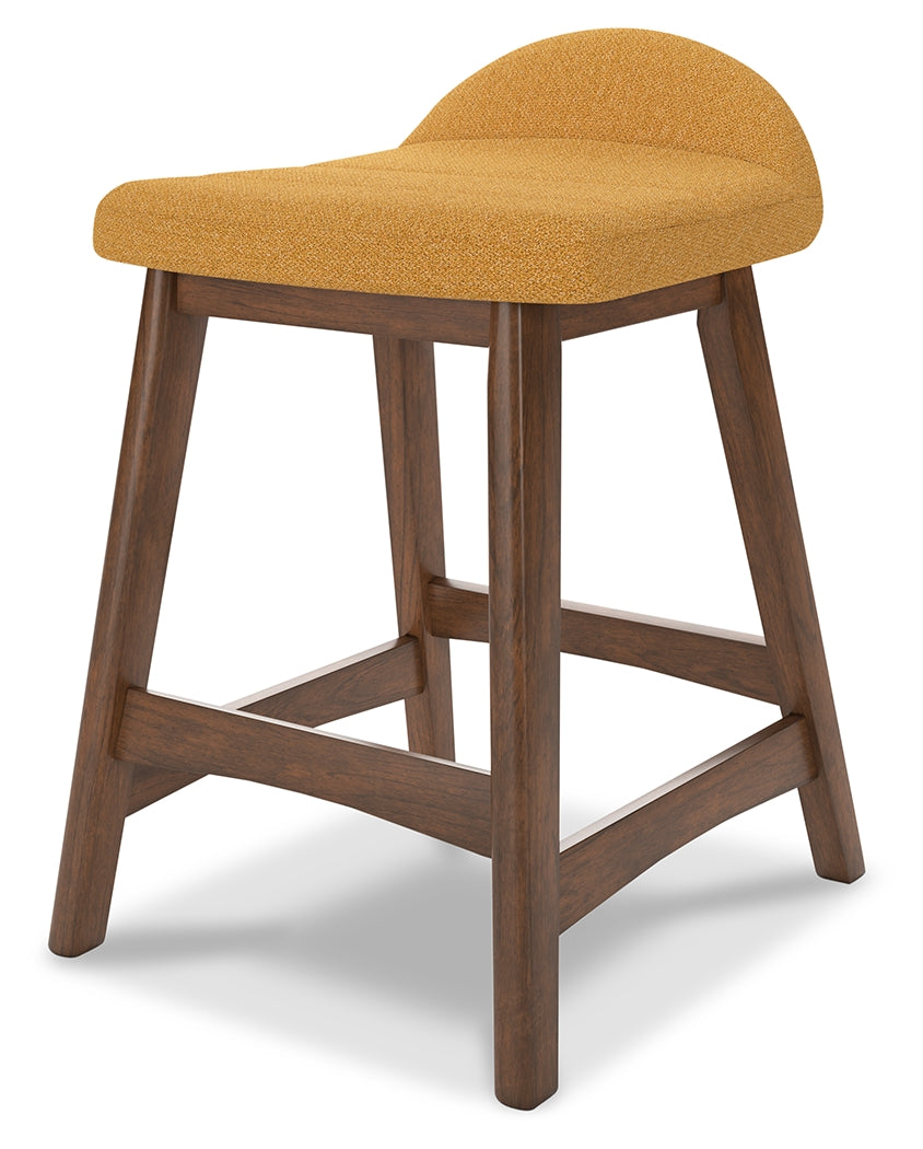 Lyncott Mustard/Brown Counter Height Barstool, Set of 2 - D615-424 - Bien Home Furniture & Electronics