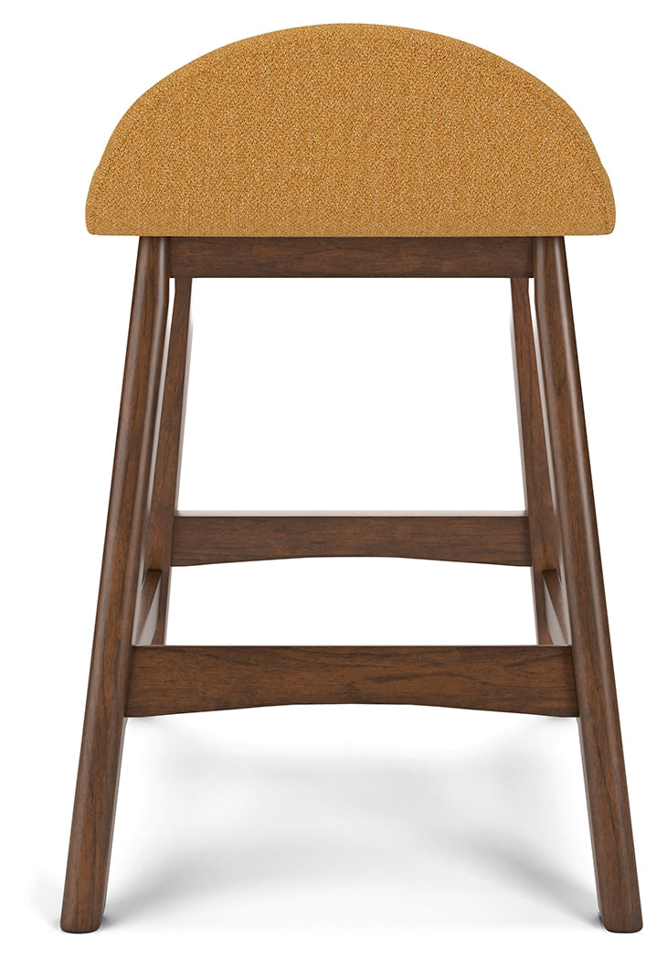 Lyncott Mustard/Brown Counter Height Barstool, Set of 2 - D615-424 - Bien Home Furniture & Electronics