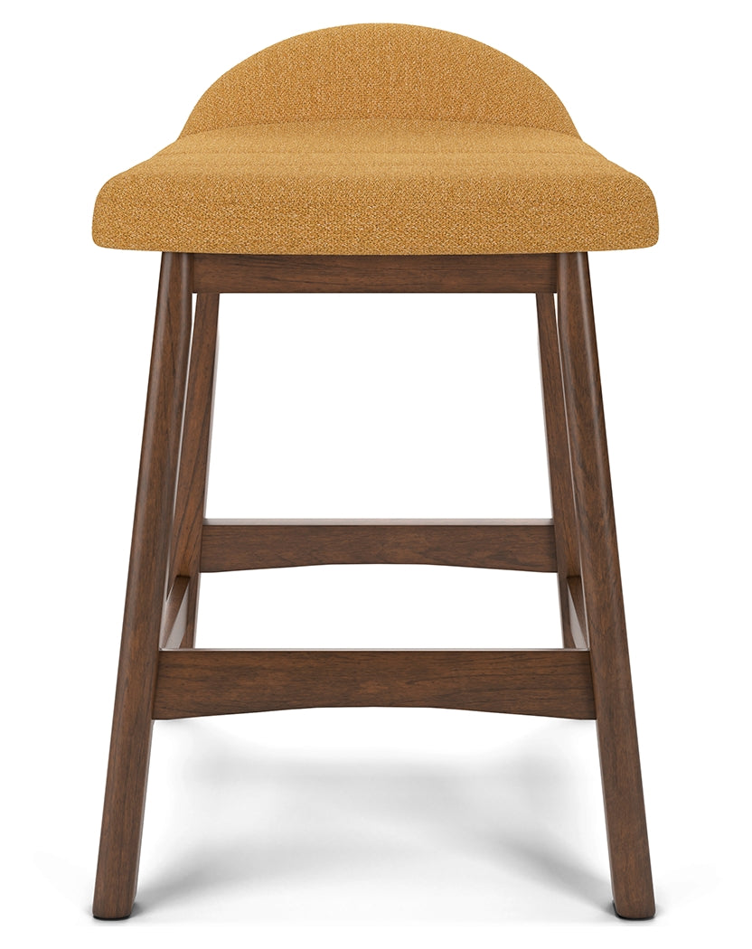 Lyncott Mustard/Brown Counter Height Barstool, Set of 2 - D615-424 - Bien Home Furniture & Electronics