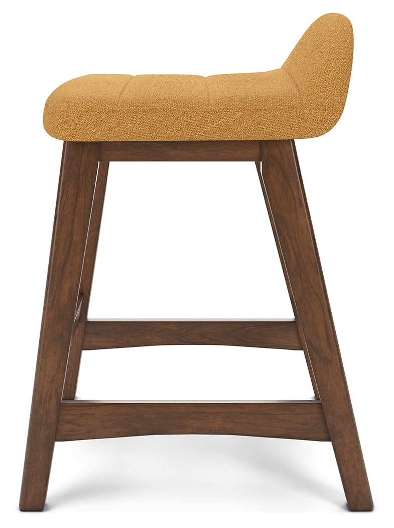 Lyncott Mustard/Brown Counter Height Barstool, Set of 2 - D615-424 - Bien Home Furniture & Electronics