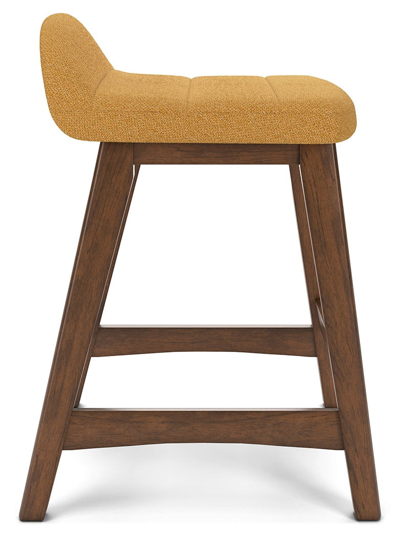Lyncott Mustard/Brown Counter Height Barstool, Set of 2 - D615-424 - Bien Home Furniture & Electronics