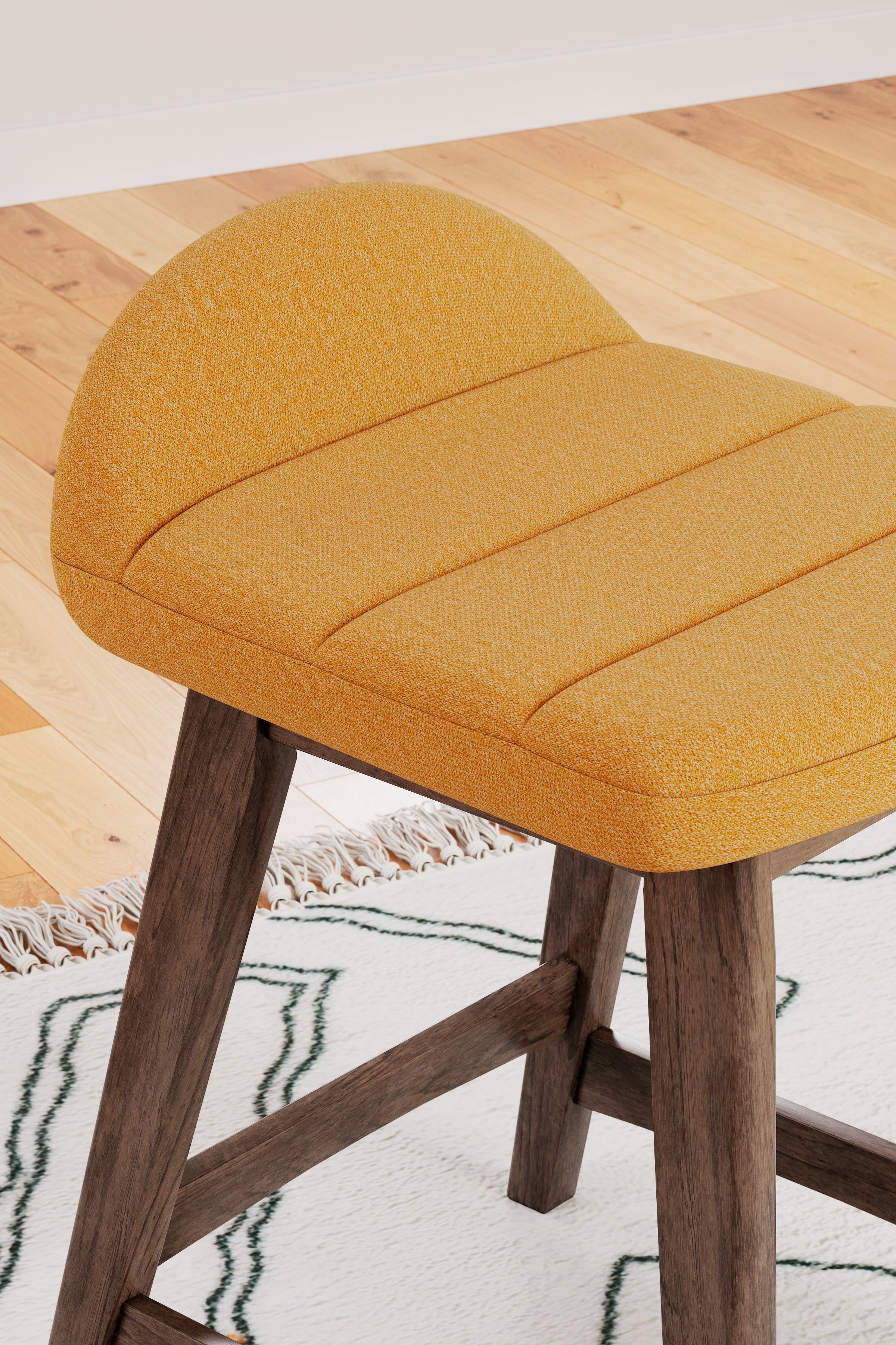 Lyncott Mustard/Brown Counter Height Barstool, Set of 2 - D615-424 - Bien Home Furniture & Electronics