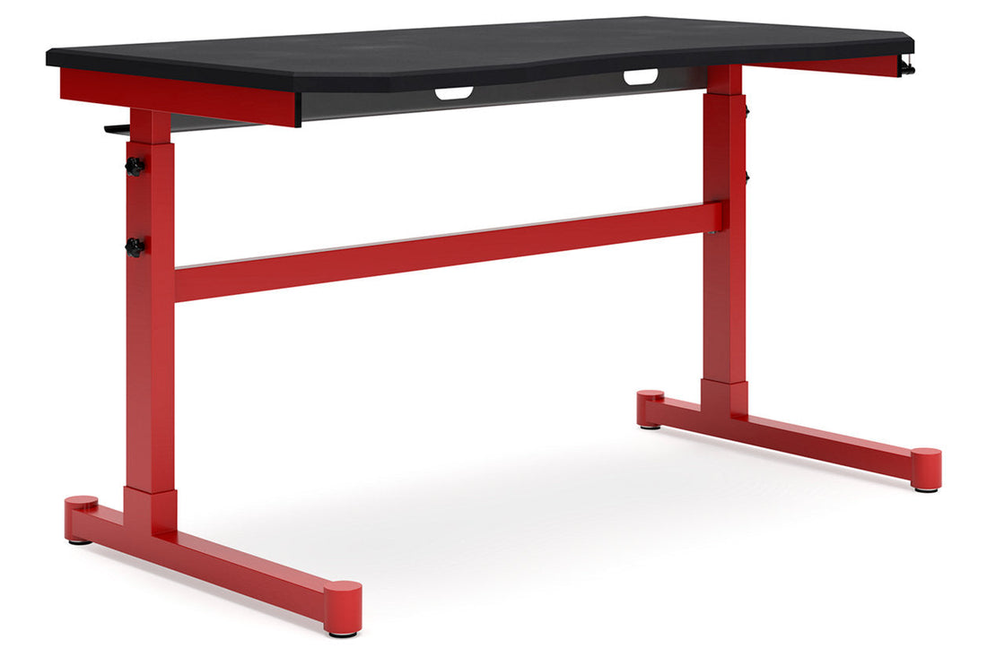 Lynxtyn Red/Black Adjustable Height Home Office Desk - H400-411 - Bien Home Furniture &amp; Electronics