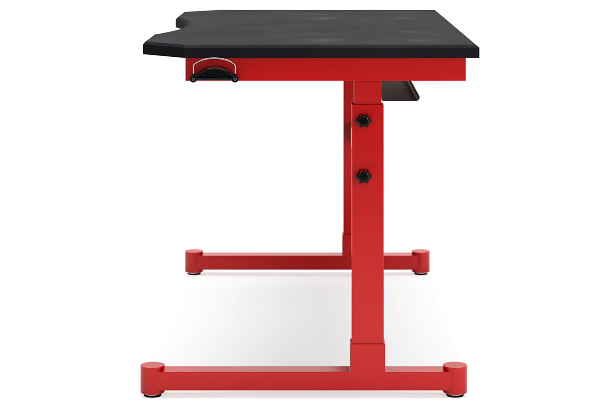 Lynxtyn Red/Black Adjustable Height Home Office Desk - H400-411 - Bien Home Furniture &amp; Electronics