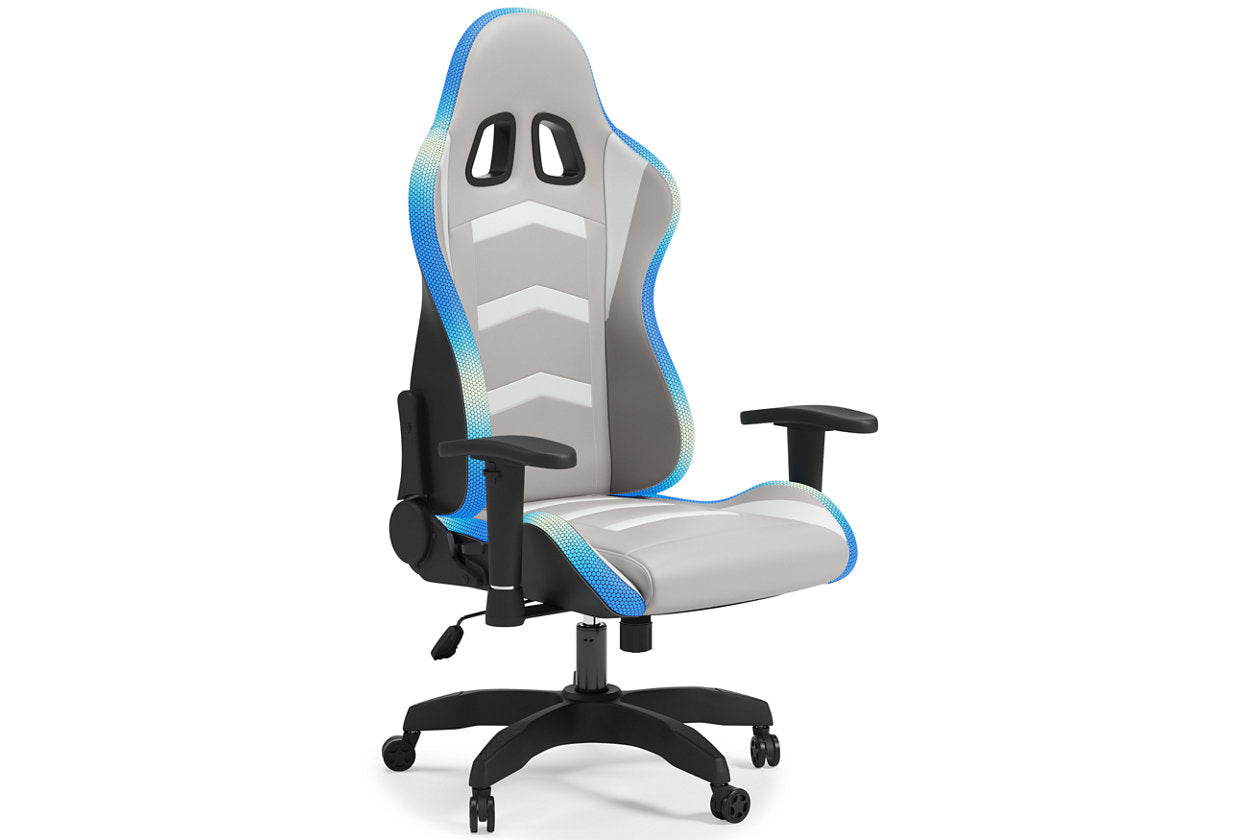 Lynxtyn White/Gray Home Office Desk Chair - H400-08A - Bien Home Furniture & Electronics