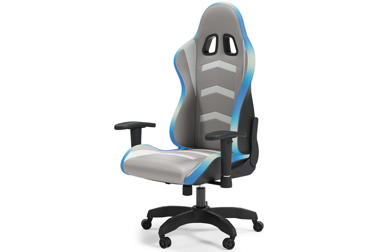 Lynxtyn White/Gray Home Office Desk Chair - H400-08A - Bien Home Furniture & Electronics