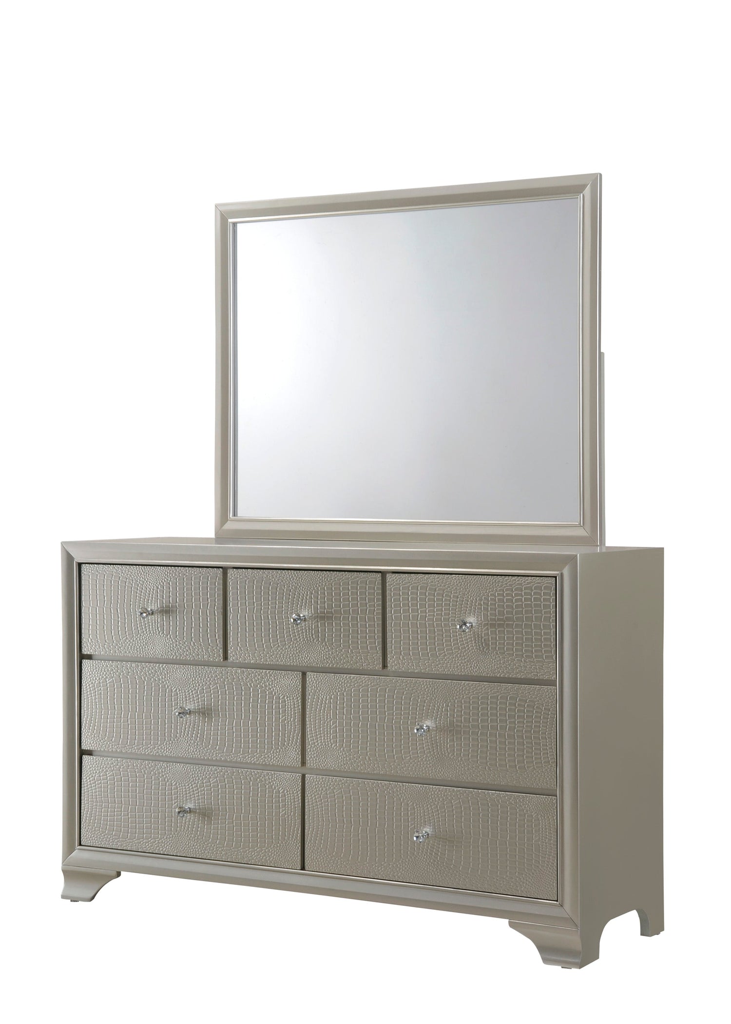 Lyssa Champagne LED Upholstered Panel Bedroom Set - SET | B4300-K-HBFB | B4300-KQ-RAIL | B4300-1 | B4300-11 - Bien Home Furniture & Electronics