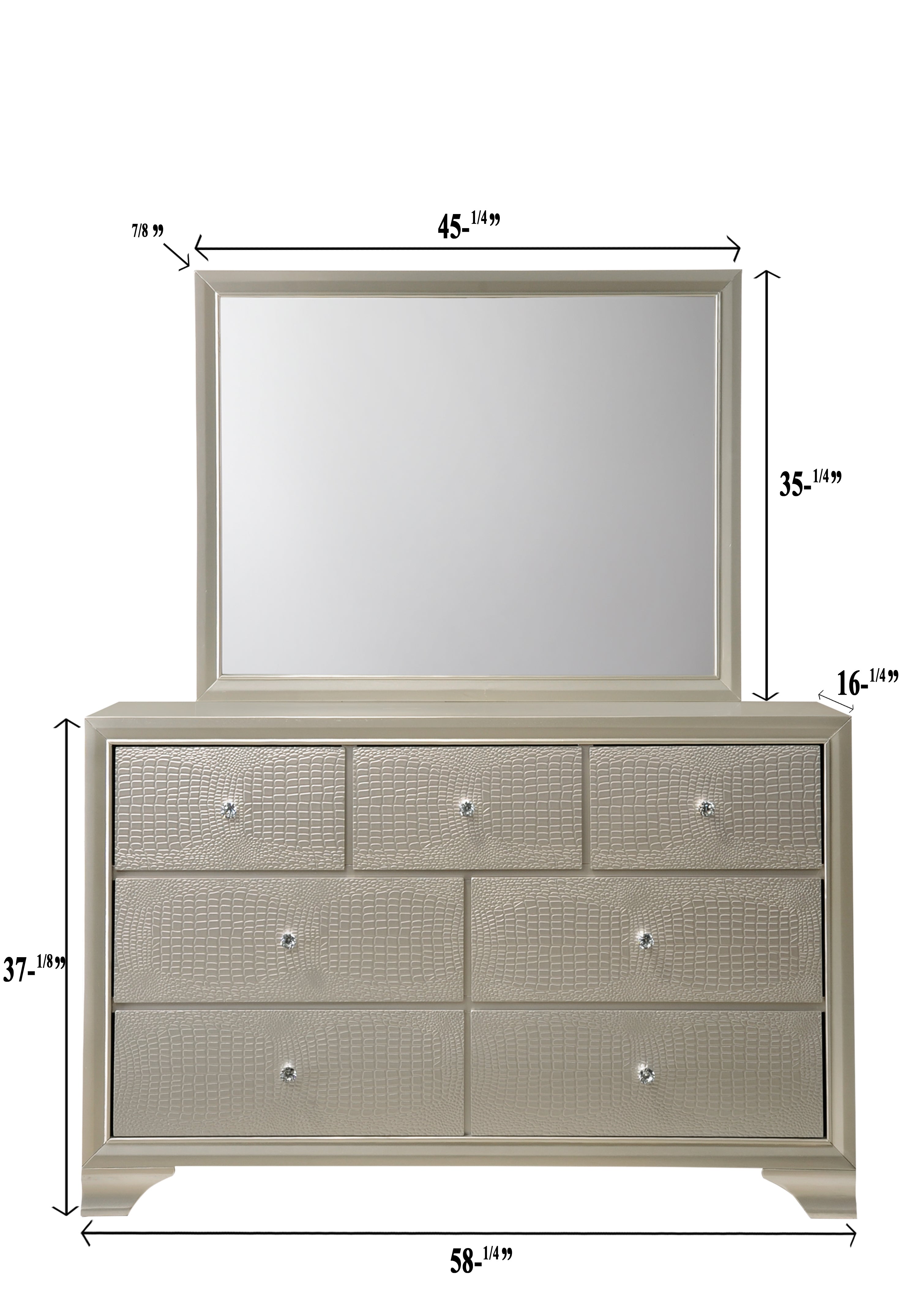 Lyssa Champagne LED Upholstered Panel Bedroom Set - SET | B4300-K-HBFB | B4300-KQ-RAIL | B4300-1 | B4300-11 - Bien Home Furniture &amp; Electronics