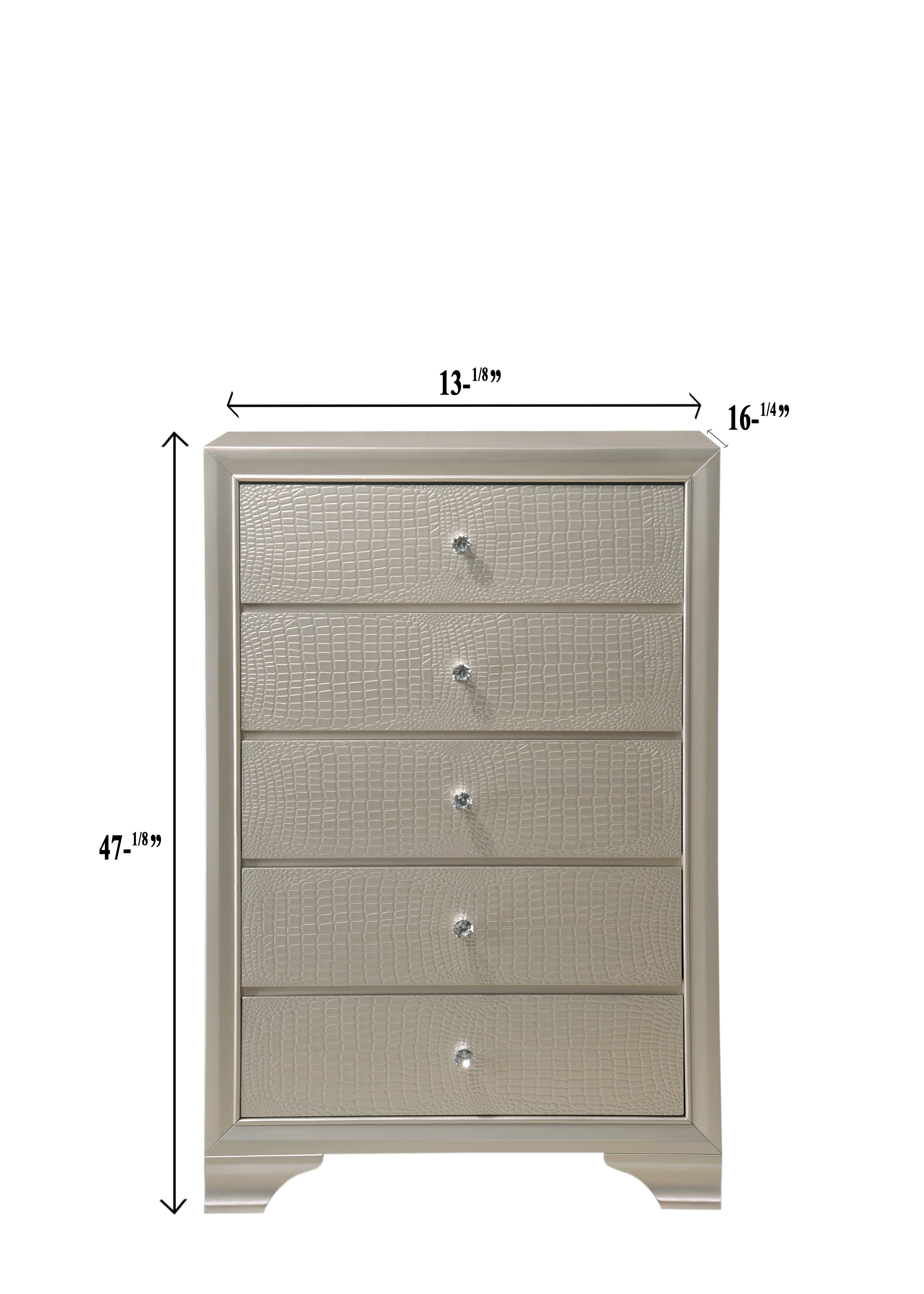 Lyssa Champagne LED Upholstered Panel Bedroom Set - SET | B4300-K-HBFB | B4300-KQ-RAIL | B4300-1 | B4300-11 - Bien Home Furniture &amp; Electronics