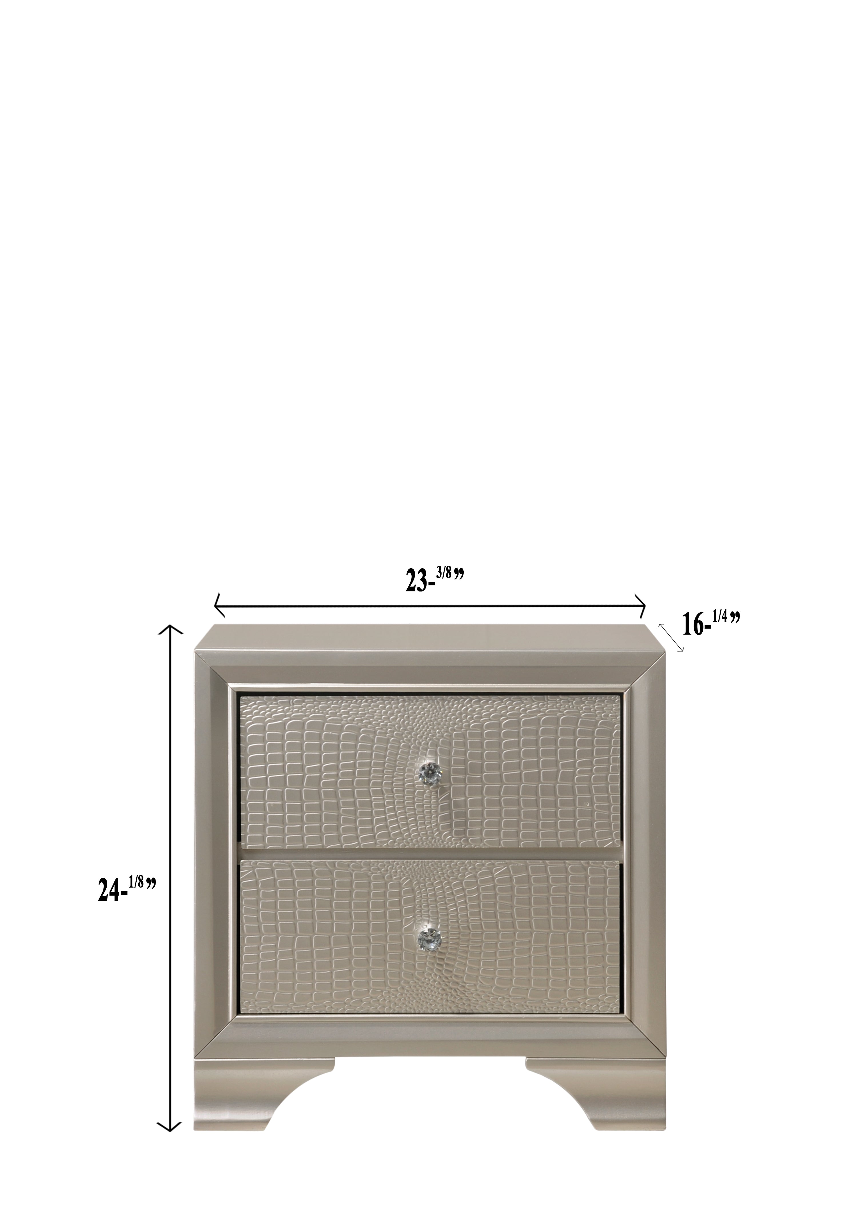 Lyssa Champagne LED Upholstered Panel Bedroom Set - SET | B4300-K-HBFB | B4300-KQ-RAIL | B4300-1 | B4300-11 - Bien Home Furniture &amp; Electronics