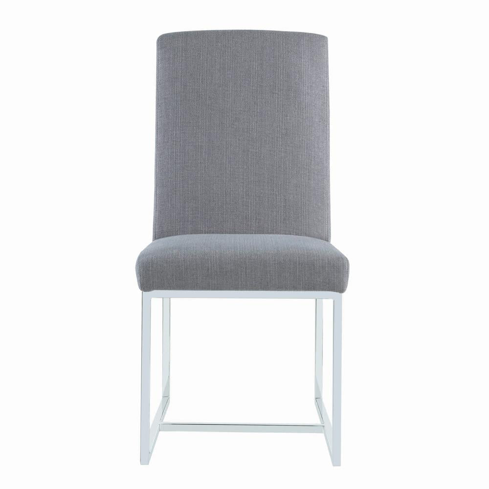 Mackinnon Gray/Chrome Upholstered Side Chairs, Set of 2 - 107143 - Bien Home Furniture & Electronics