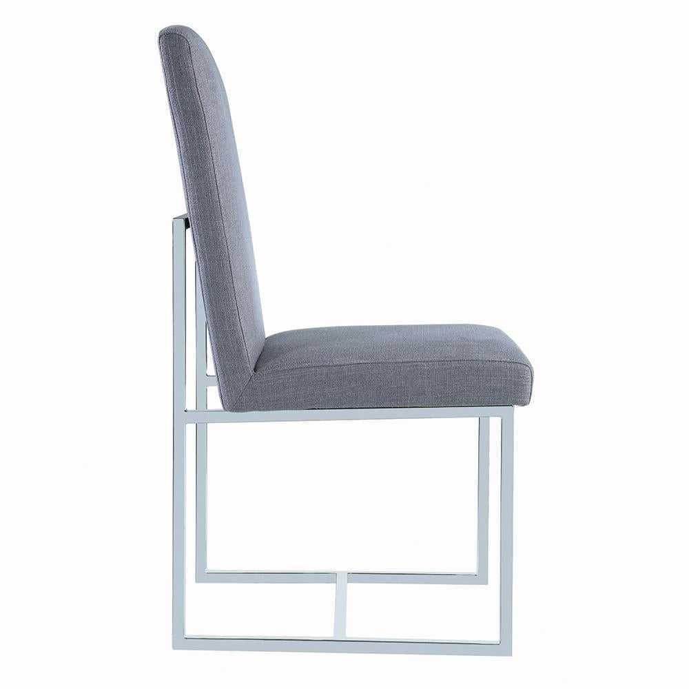 Mackinnon Gray/Chrome Upholstered Side Chairs, Set of 2 - 107143 - Bien Home Furniture & Electronics