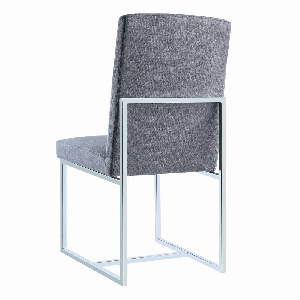 Mackinnon Gray/Chrome Upholstered Side Chairs, Set of 2 - 107143 - Bien Home Furniture &amp; Electronics
