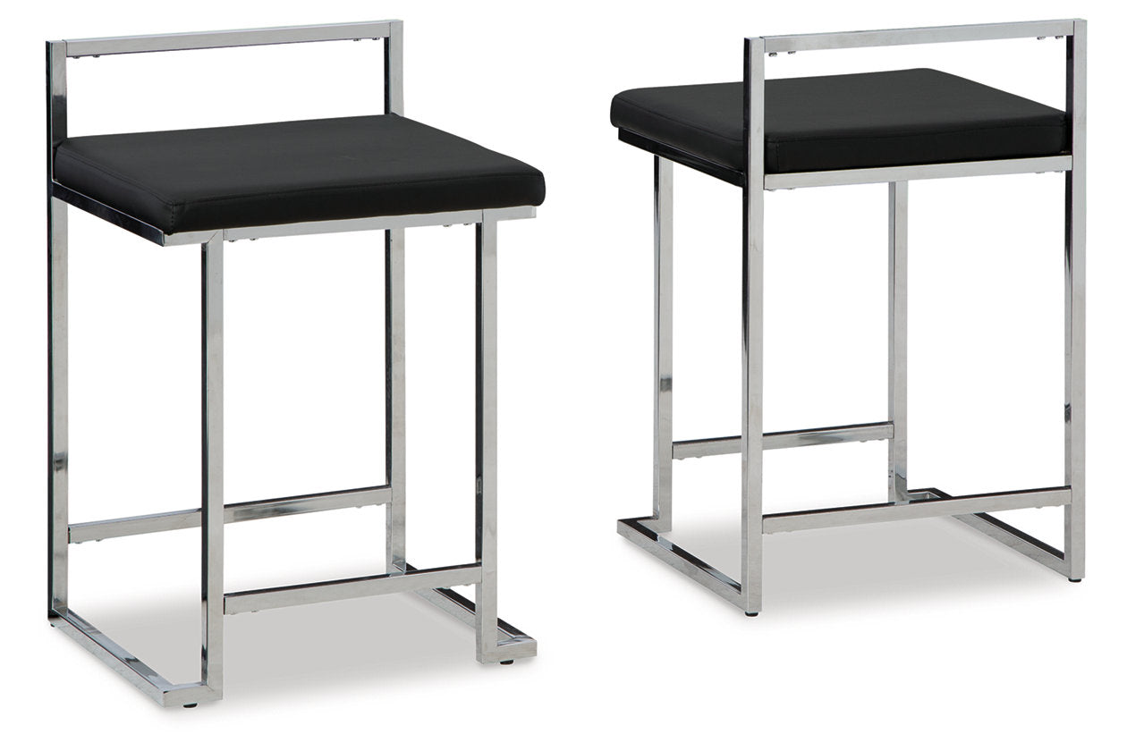 Madanere Black/Chrome Counter Height Barstool, Set of 2 - D275-624 - Bien Home Furniture &amp; Electronics