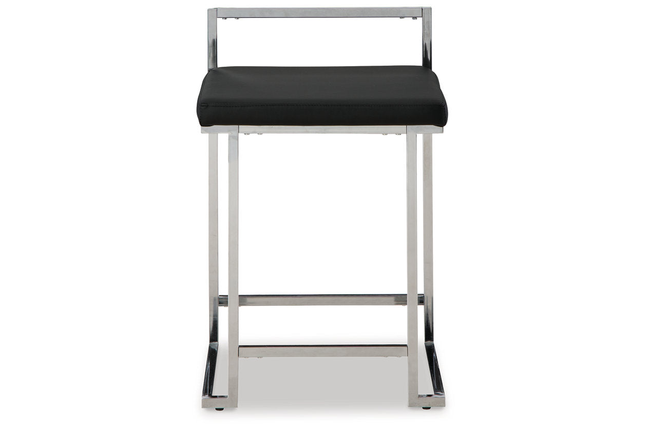 Madanere Black/Chrome Counter Height Barstool, Set of 2 - D275-624 - Bien Home Furniture &amp; Electronics