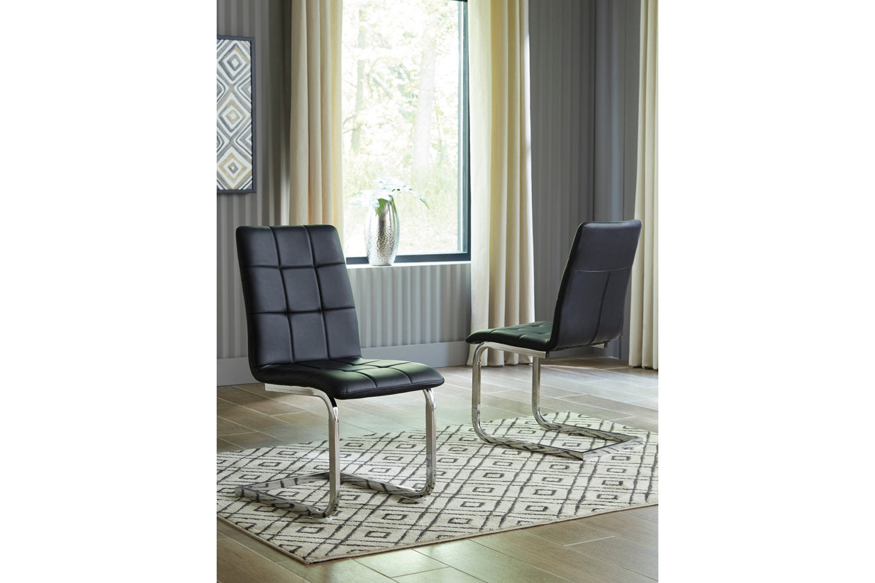 Madanere Black/Chrome Finish Dining Chair, Set of 4 - D275-01 - Bien Home Furniture &amp; Electronics