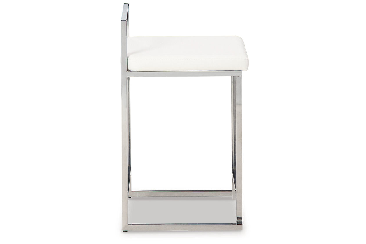 Madanere White/Chrome Counter Height Barstool, Set of 2 - D275-724 - Bien Home Furniture &amp; Electronics