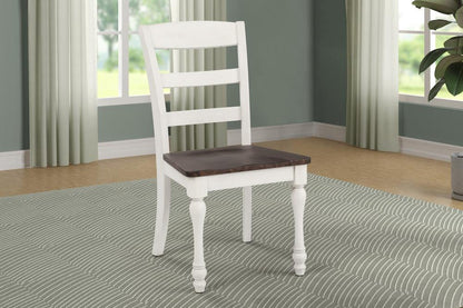 Madelyn Dark Cocoa/Coastal White Ladder Back Side Chairs, Set of 2 - 110382 - Bien Home Furniture &amp; Electronics