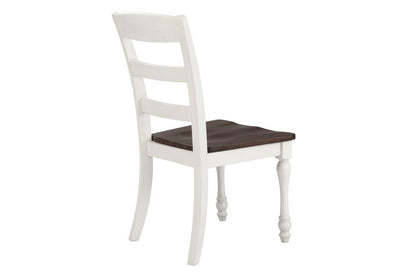 Madelyn Dark Cocoa/Coastal White Ladder Back Side Chairs, Set of 2 - 110382 - Bien Home Furniture &amp; Electronics