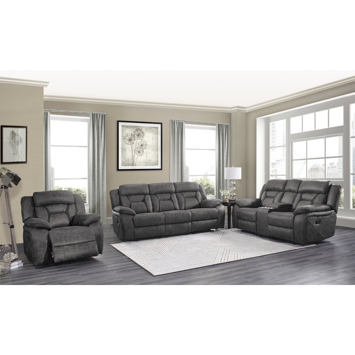 Madrona Hill Gray Double Reclining Living Room Set - SET | 9989GY-1 | 9989GY-2 | 9989GY-3 - Bien Home Furniture &amp; Electronics