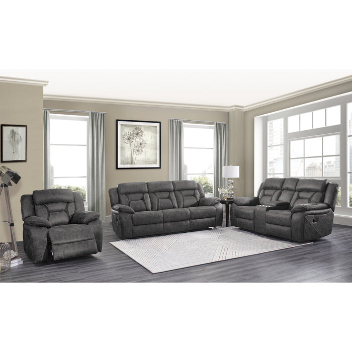 Madrona Hill Gray Double Reclining Living Room Set - SET | 9989GY-1 | 9989GY-2 | 9989GY-3 - Bien Home Furniture & Electronics