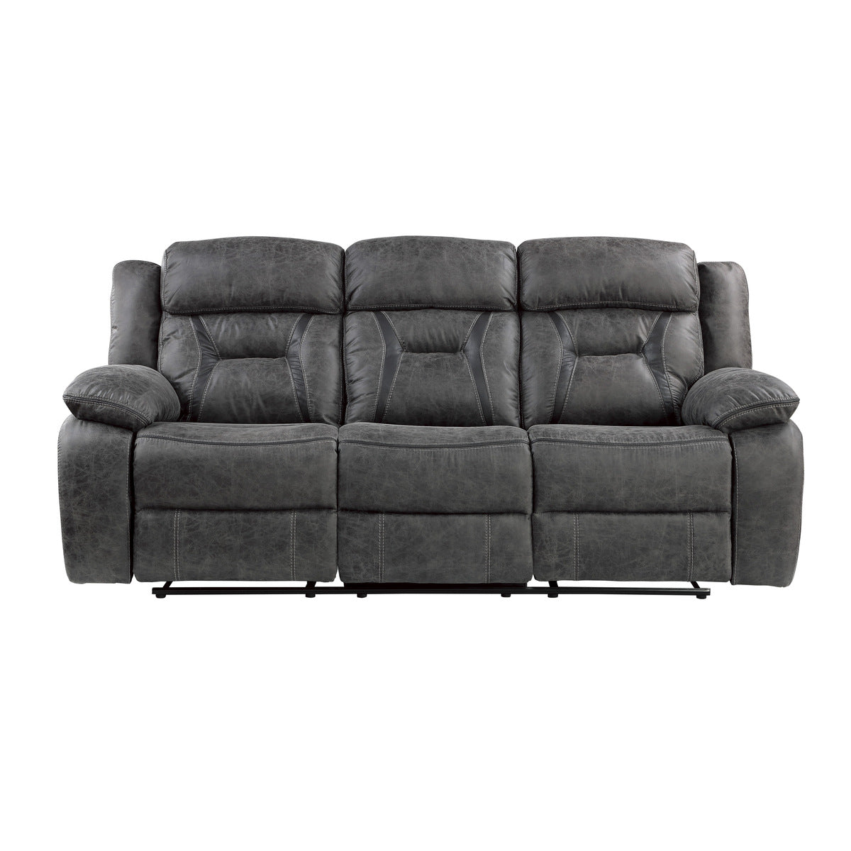 Madrona Hill Gray Double Reclining Living Room Set - SET | 9989GY-1 | 9989GY-2 | 9989GY-3 - Bien Home Furniture & Electronics
