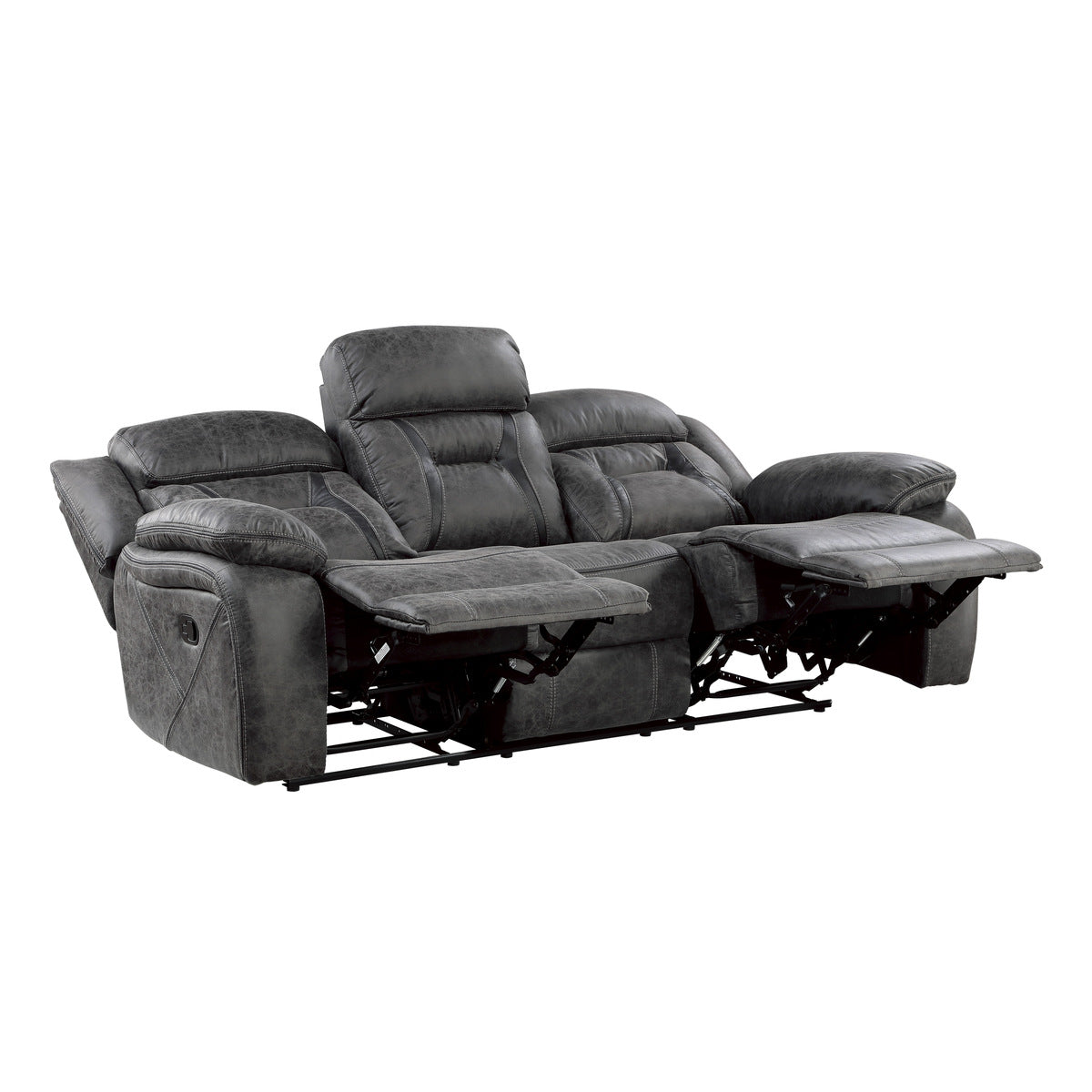 Madrona Hill Gray Double Reclining Living Room Set - SET | 9989GY-1 | 9989GY-2 | 9989GY-3 - Bien Home Furniture & Electronics