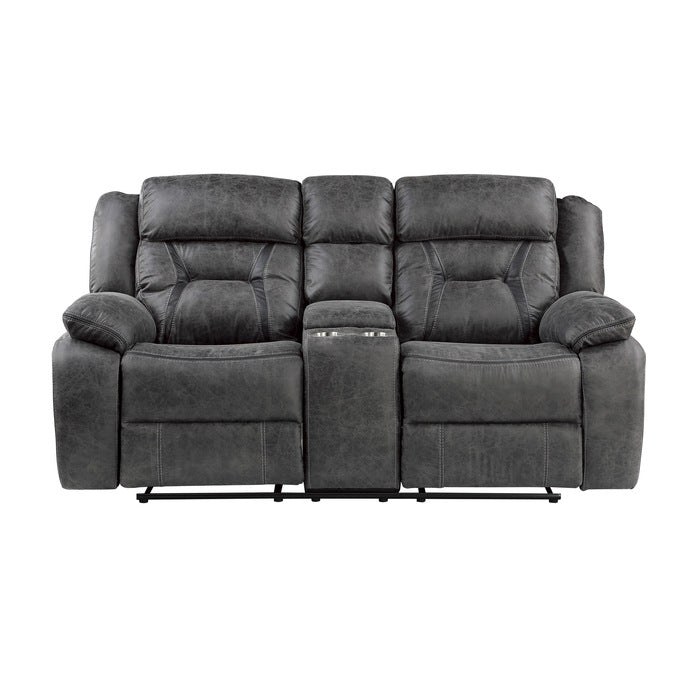 Madrona Hill Gray Double Reclining Living Room Set - SET | 9989GY-1 | 9989GY-2 | 9989GY-3 - Bien Home Furniture & Electronics