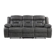Madrona Hill Gray Double Reclining Sofa - 9989GY-3 - Bien Home Furniture & Electronics