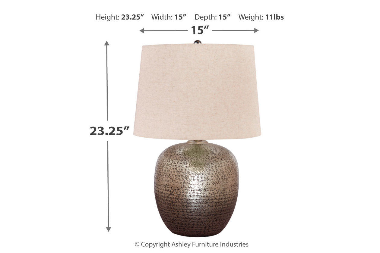 Magalie Antique Silver Finish Table Lamp - L207314 - Bien Home Furniture & Electronics