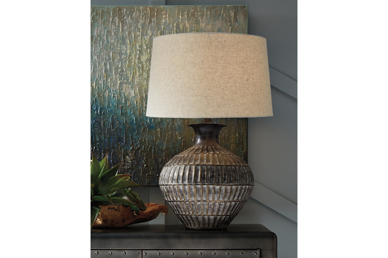 Magan Antique Bronze Finish Table Lamp - L207354 - Bien Home Furniture & Electronics