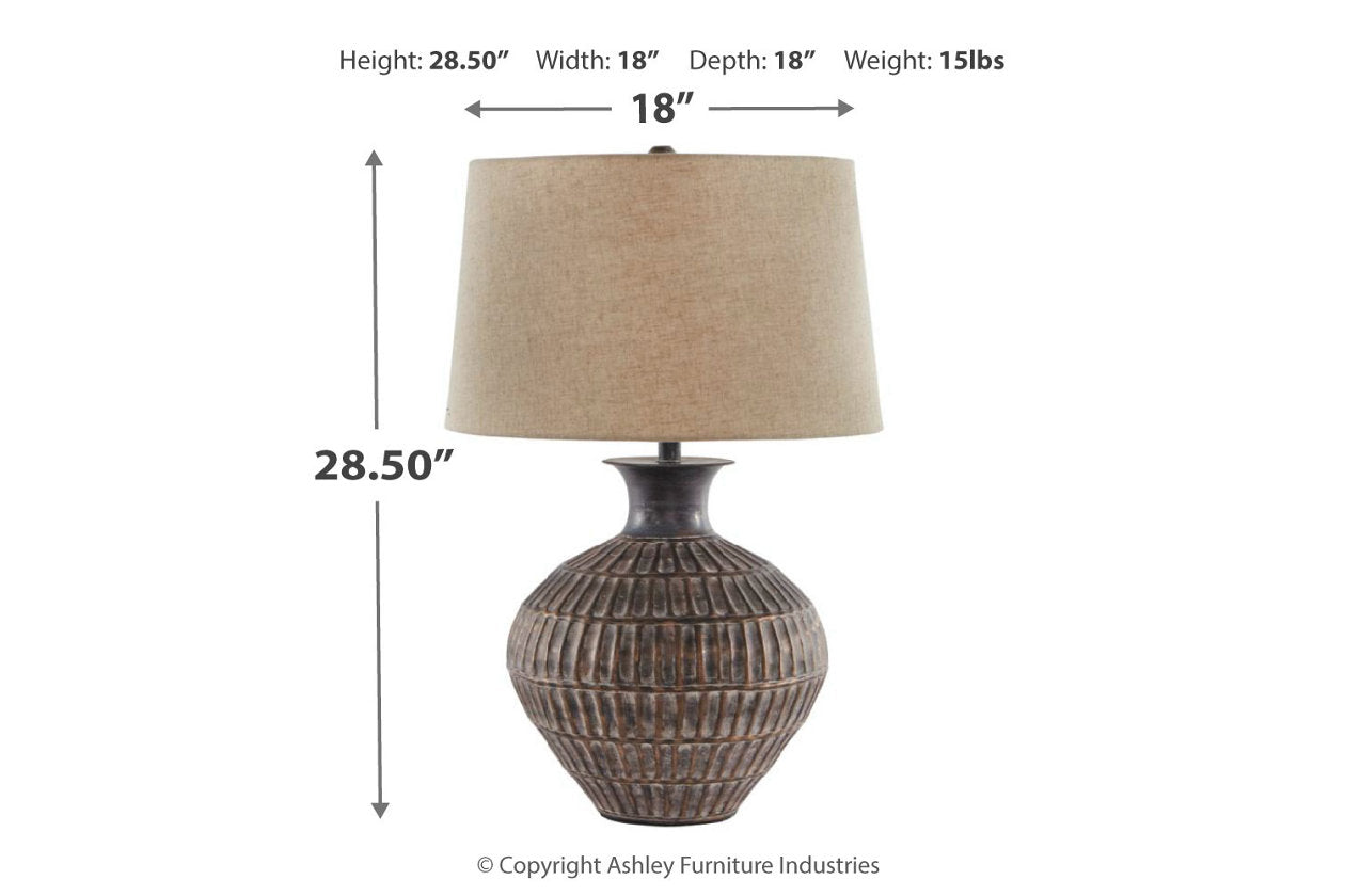 Magan Antique Bronze Finish Table Lamp - L207354 - Bien Home Furniture & Electronics