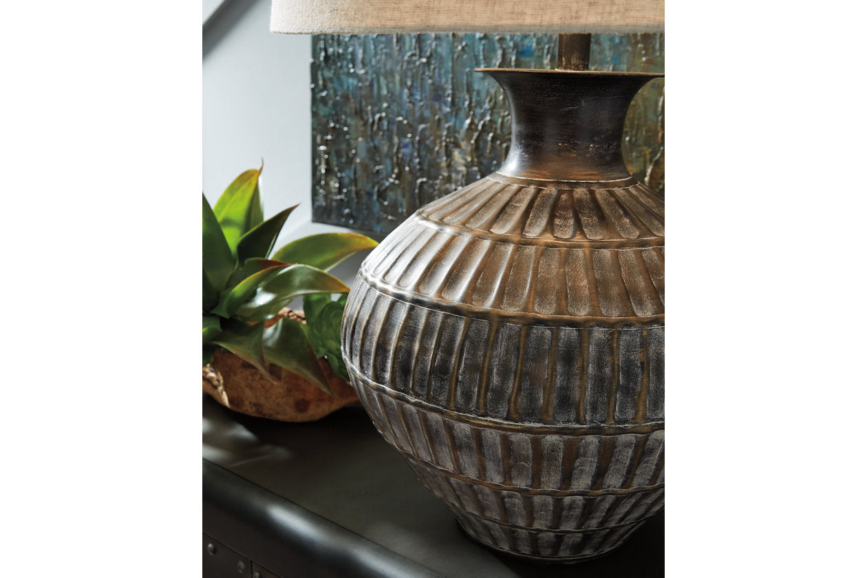 Magan Antique Bronze Finish Table Lamp - L207354 - Bien Home Furniture & Electronics