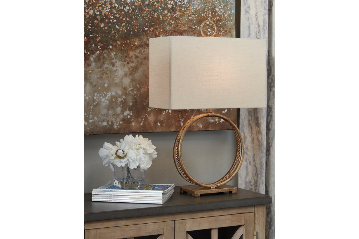 Mahala Antique Gold Finish Table Lamp - L208124 - Bien Home Furniture & Electronics
