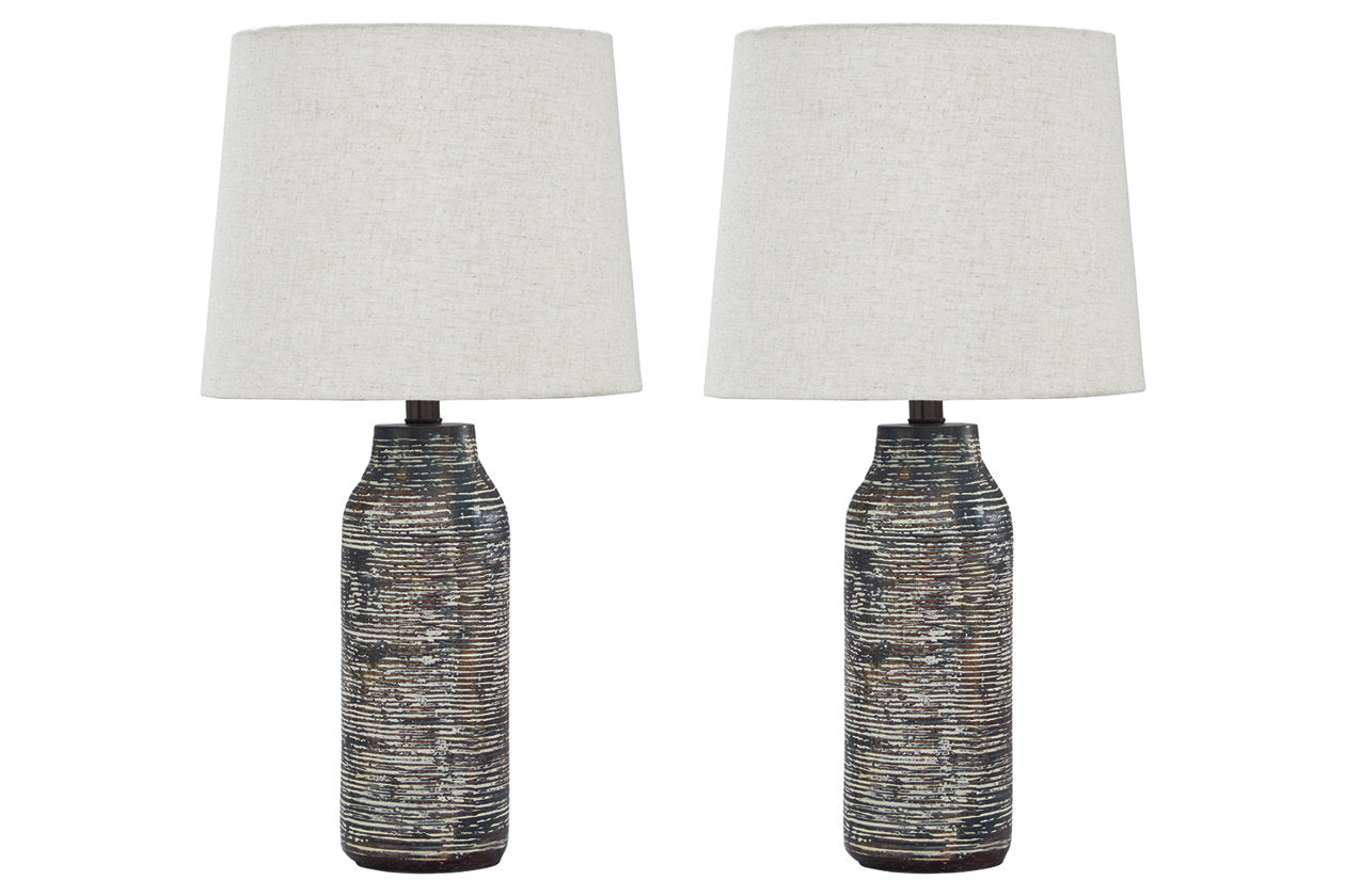 Mahima Black/White Table Lamp, Set of 2 - L235584 - Bien Home Furniture & Electronics