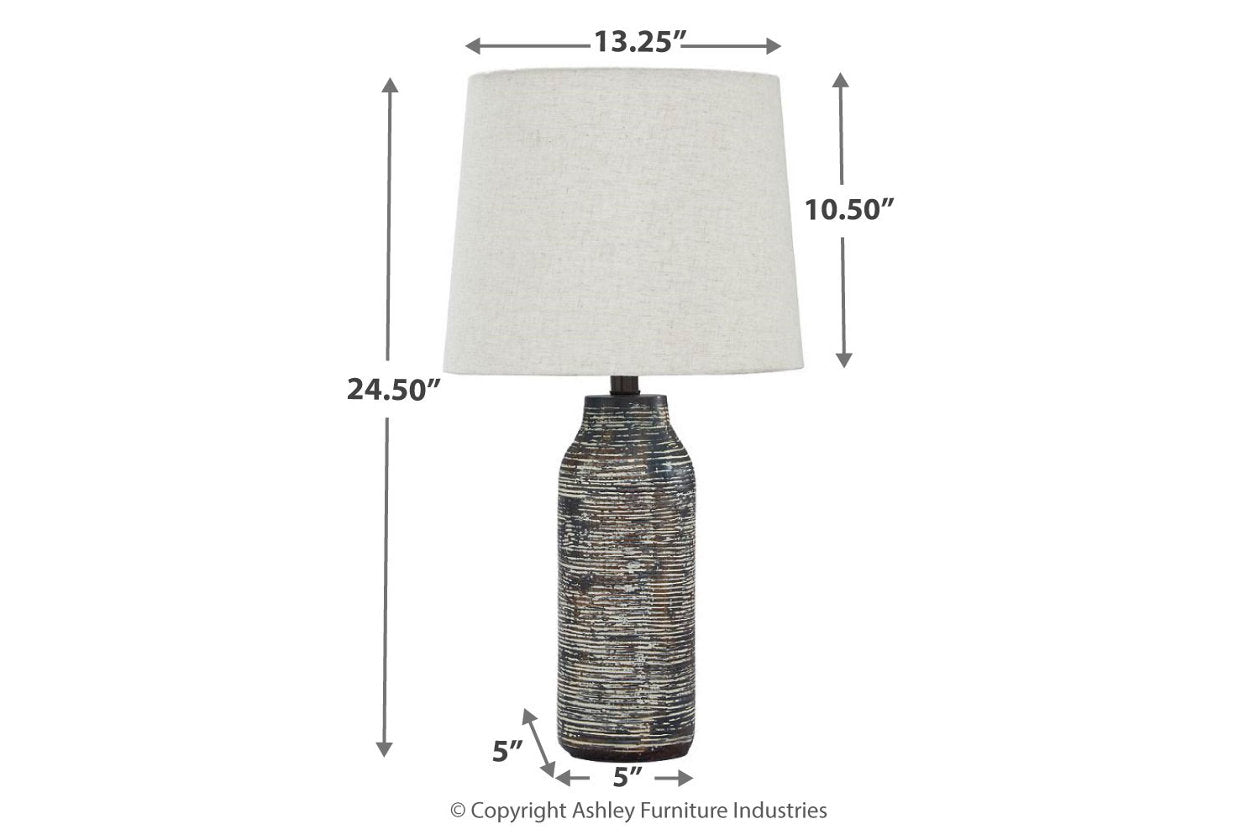 Mahima Black/White Table Lamp, Set of 2 - L235584 - Bien Home Furniture & Electronics