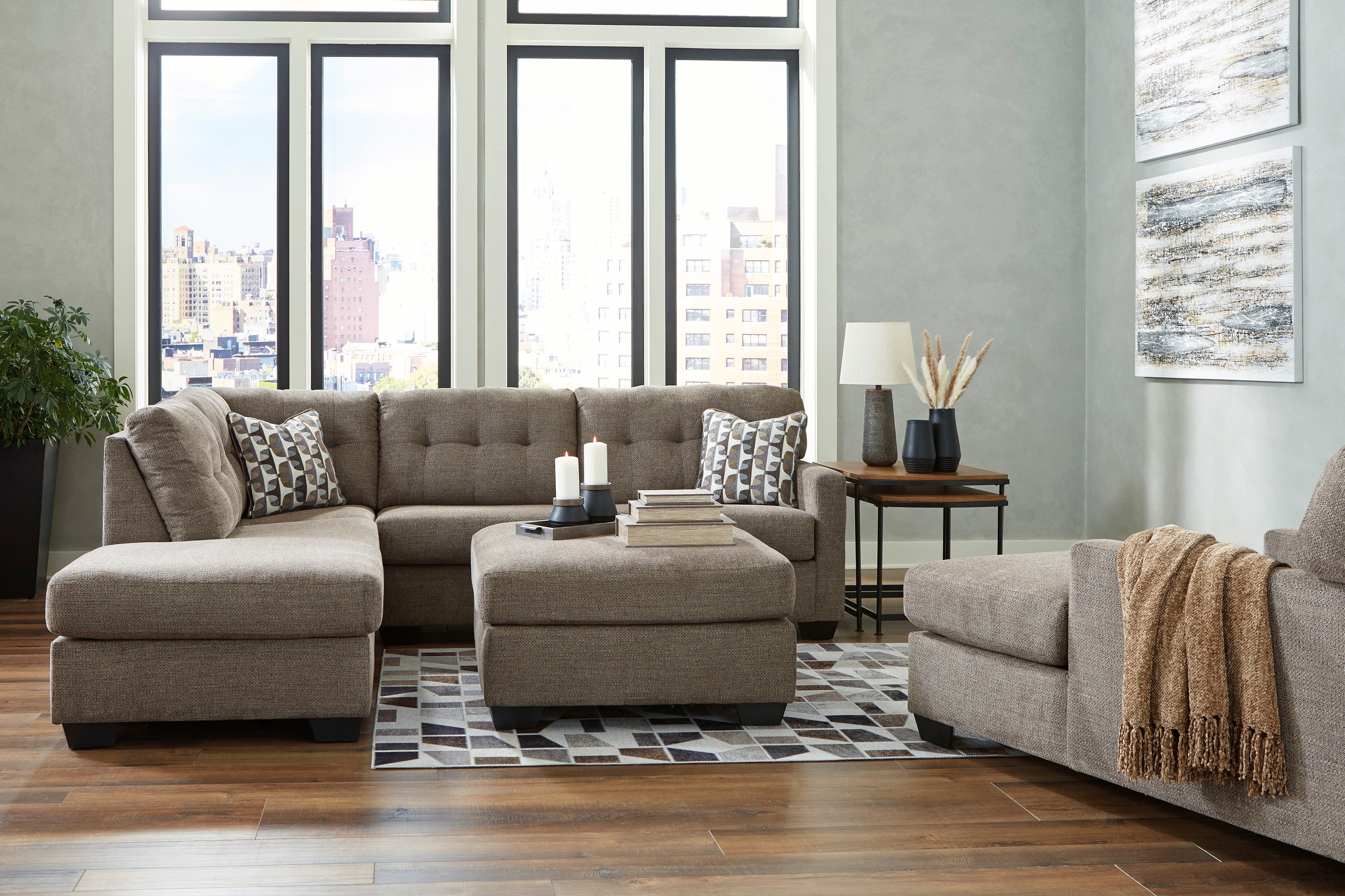 Mahoney Chocolate LAF Sectional - SET | 3100516 | 3100567 - Bien Home Furniture & Electronics