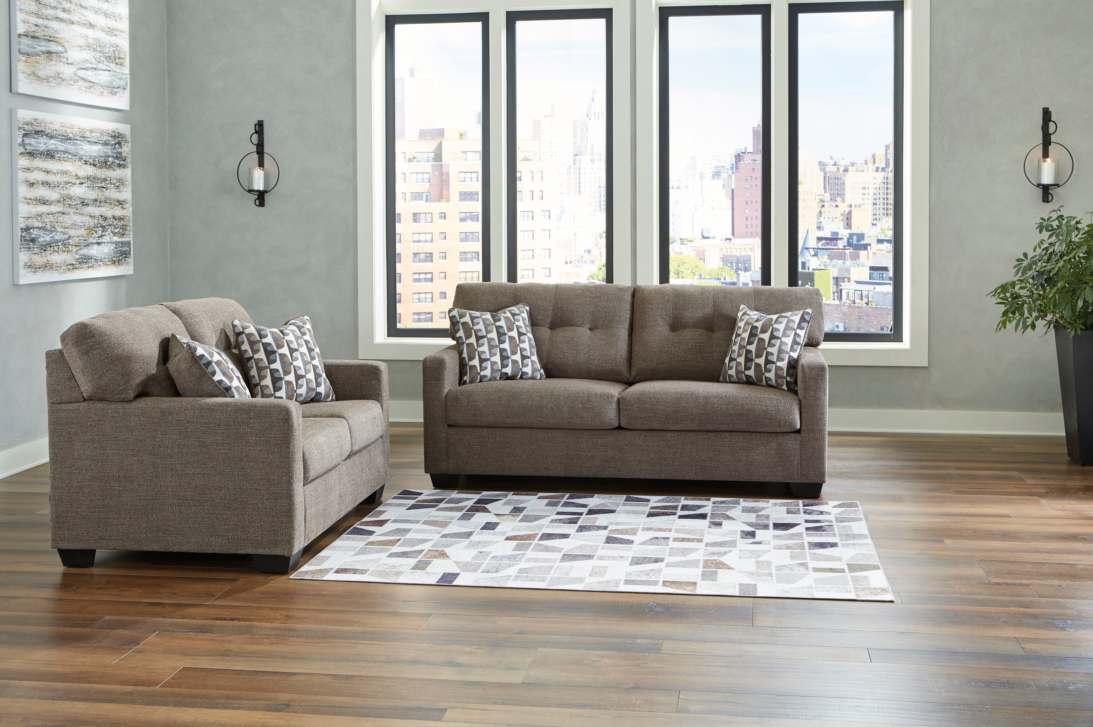 Mahoney Chocolate Living Room Set - SET | 3100538 | 3100535 - Bien Home Furniture & Electronics