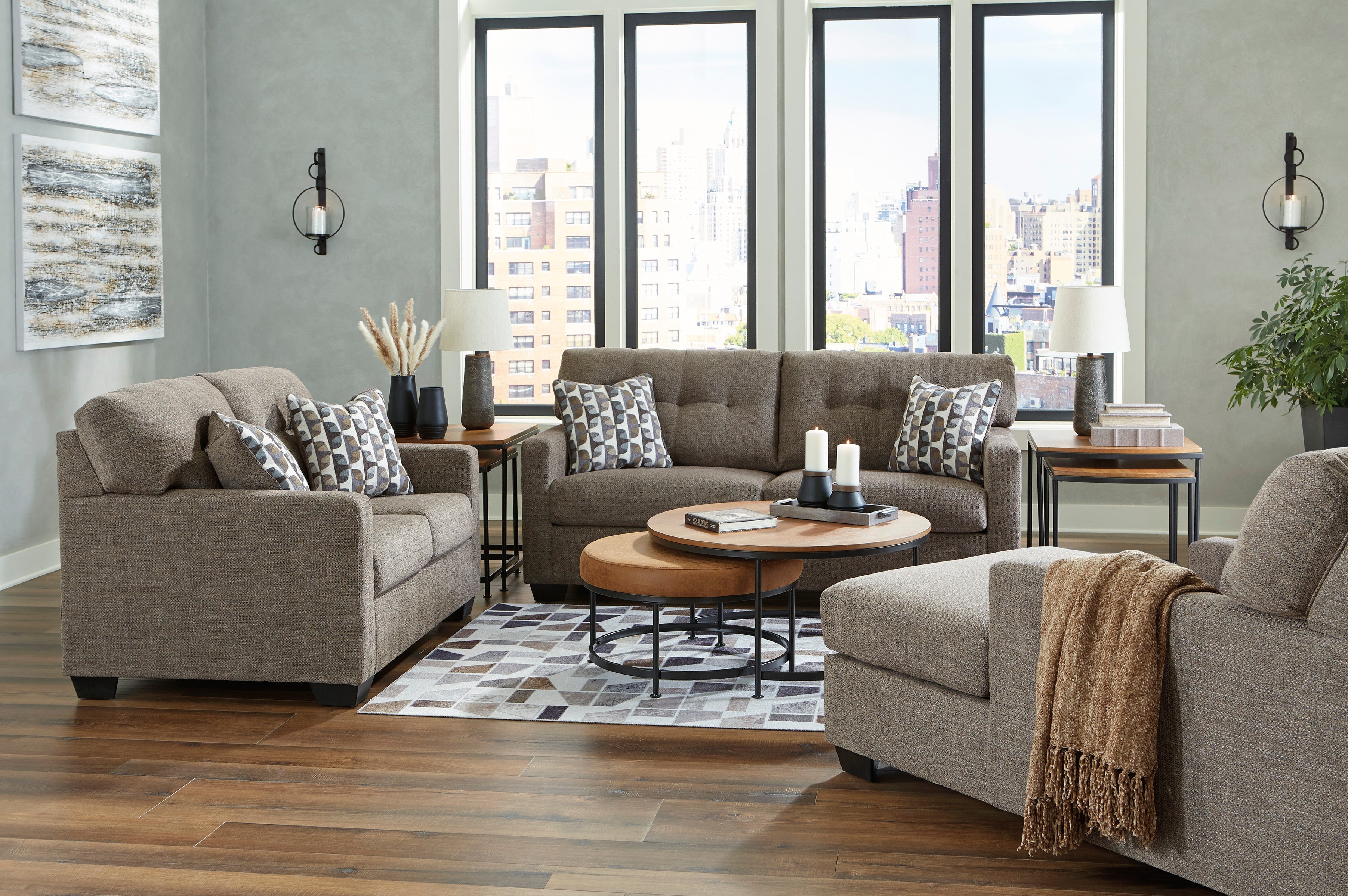 Mahoney Chocolate Living Room Set - SET | 3100538 | 3100535 - Bien Home Furniture & Electronics