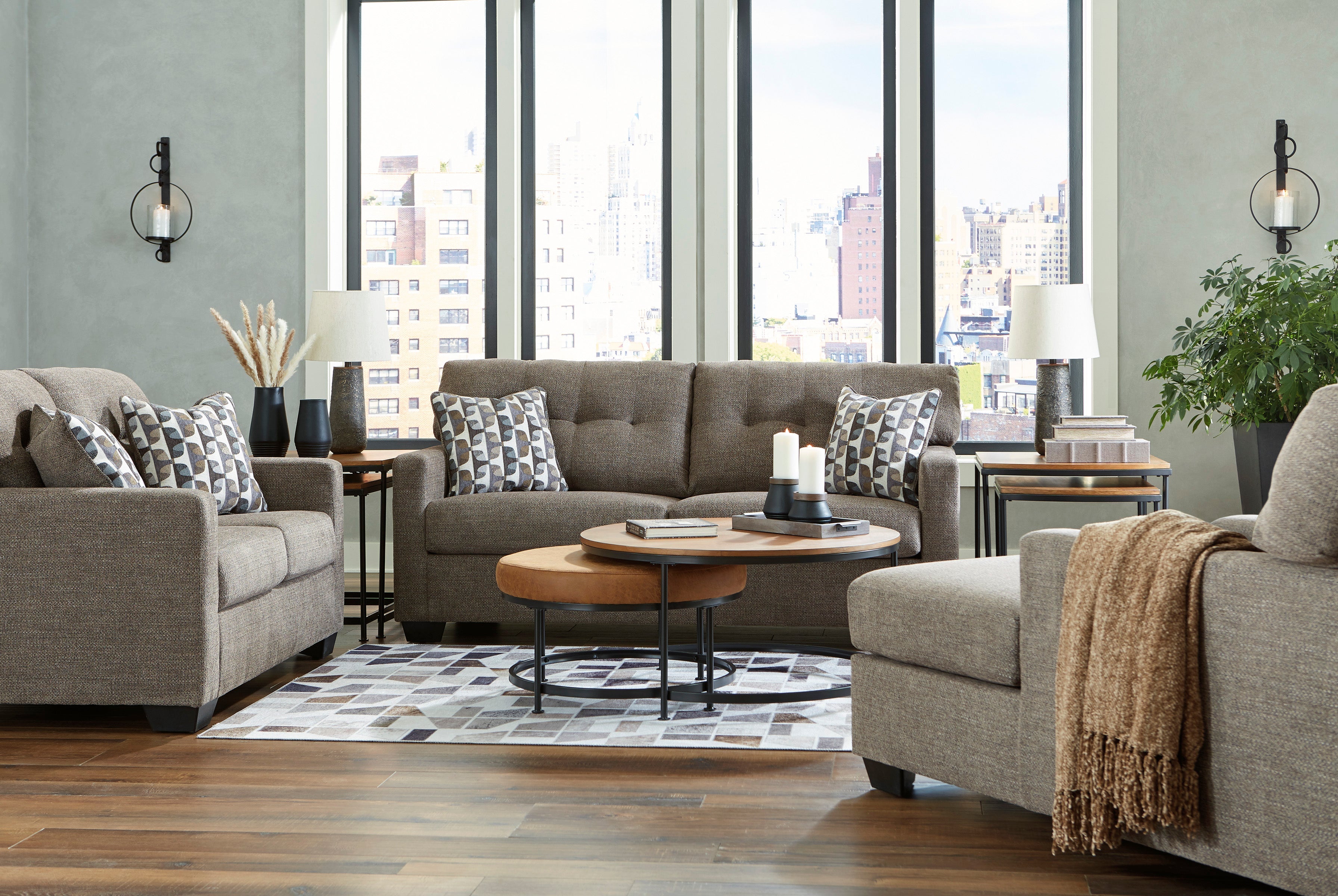 Mahoney Chocolate Living Room Set - SET | 3100538 | 3100535 - Bien Home Furniture & Electronics