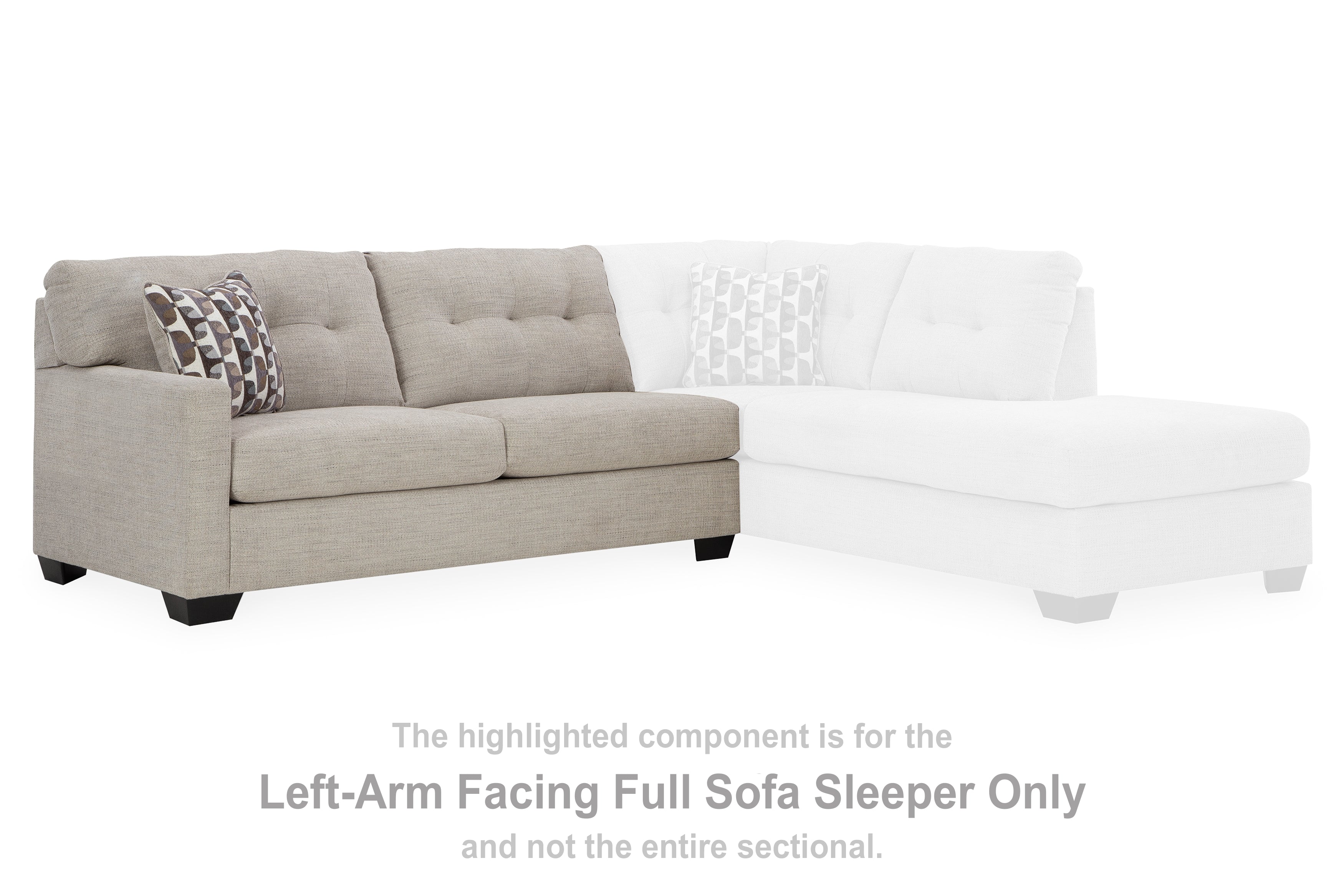 Mahoney Pebble Left-Arm Facing Full Sofa Sleeper - 3100410 - Bien Home Furniture & Electronics