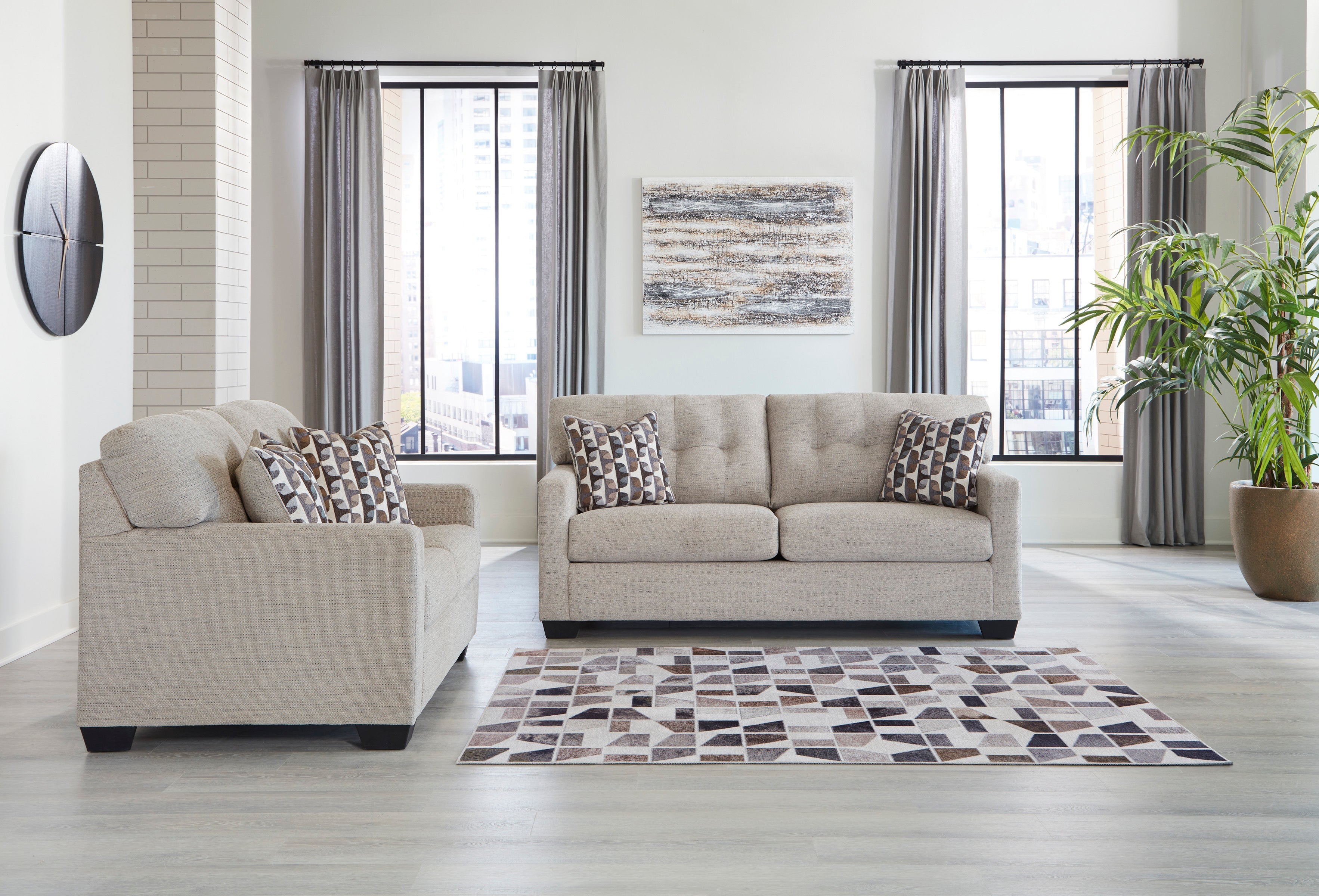 Mahoney Pebble Living Room Set - SET | 3100438 | 3100435 - Bien Home Furniture & Electronics