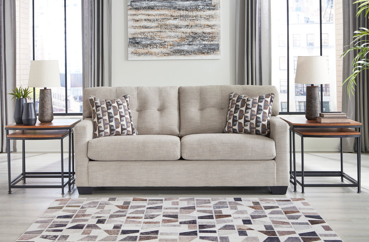 Mahoney Pebble Living Room Set - SET | 3100438 | 3100435 - Bien Home Furniture & Electronics