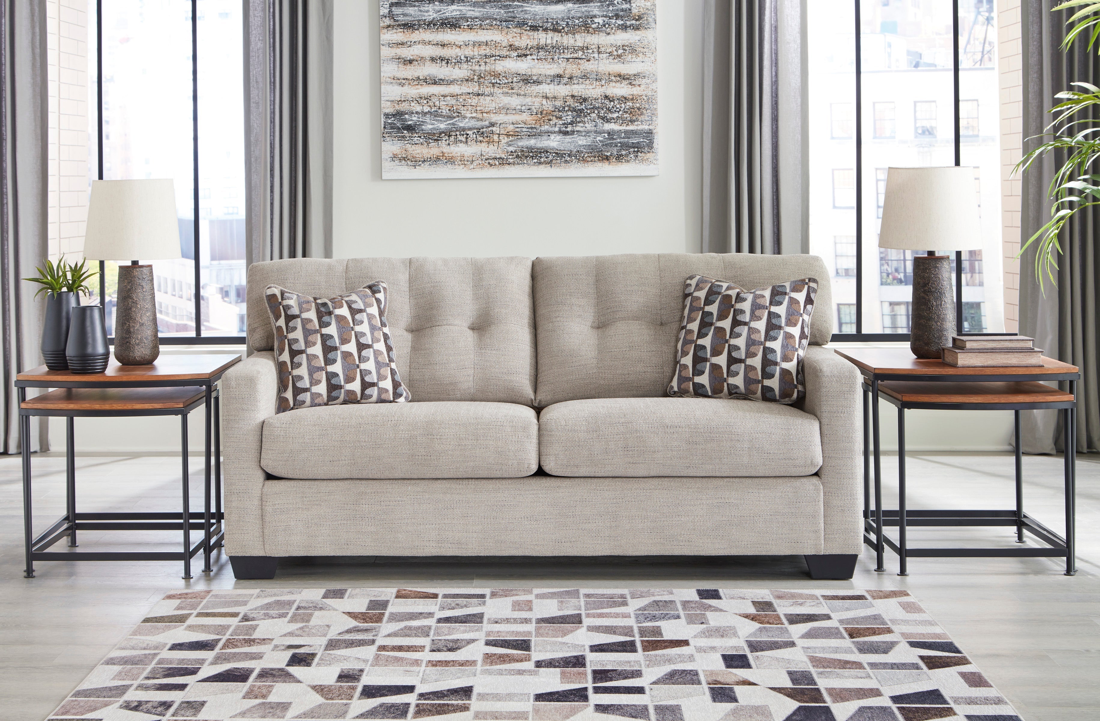 Mahoney Pebble Living Room Set - SET | 3100438 | 3100435 - Bien Home Furniture & Electronics